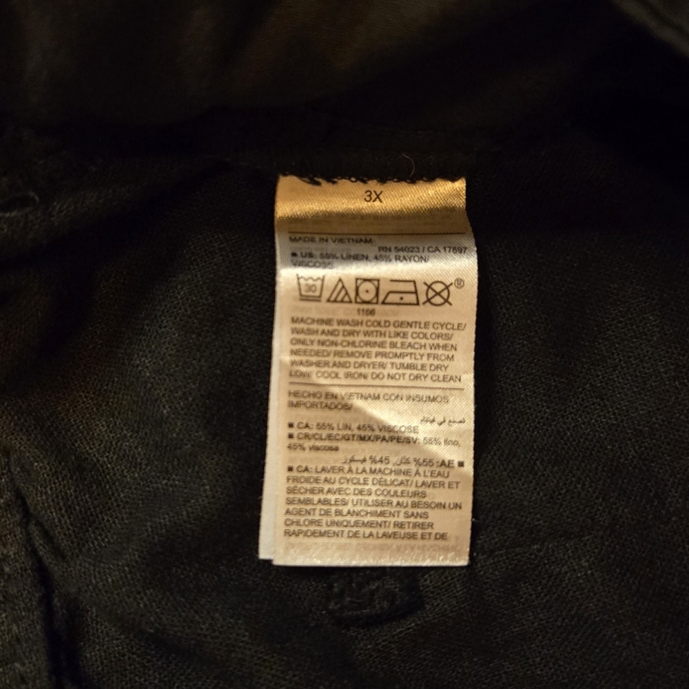 Old Navy Black Linen Straight-Leg Cropped Pants - Picture 6 of 11